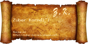 Zuber Kornél névjegykártya