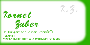 kornel zuber business card